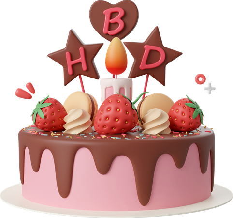 Bolo de aniversário  3D Icon