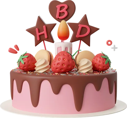 Bolo de aniversário  3D Icon