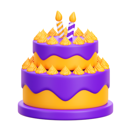 Bolo de aniversário  3D Icon