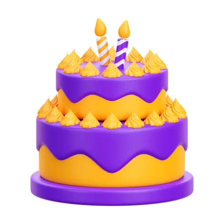 Bolo de aniversário  3D Icon