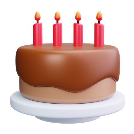 Bolo de aniversário  3D Icon