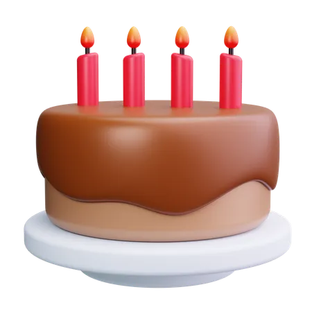 Bolo de aniversário  3D Icon