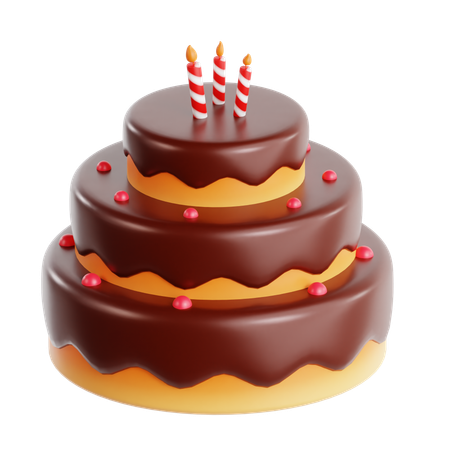 Bolo de aniversário  3D Icon