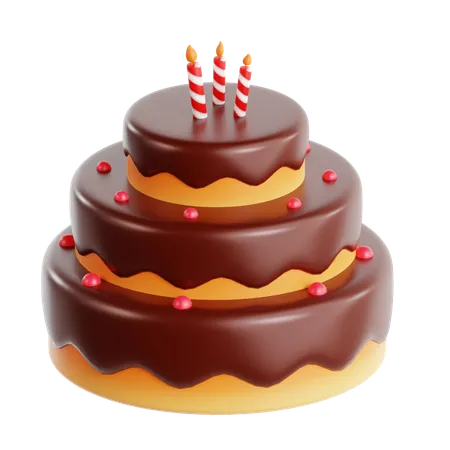 Bolo de aniversário  3D Icon