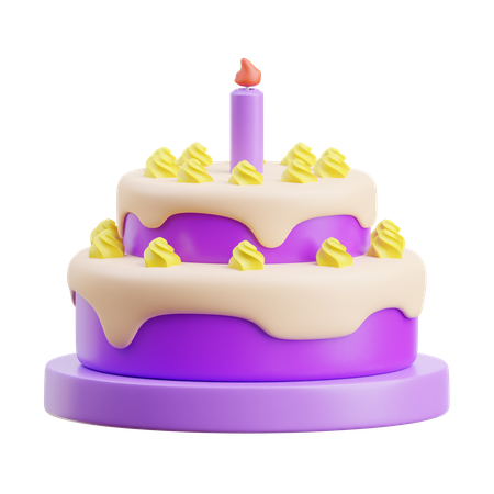 Bolo de aniversário  3D Icon