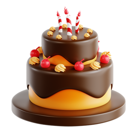 Bolo de aniversário  3D Icon