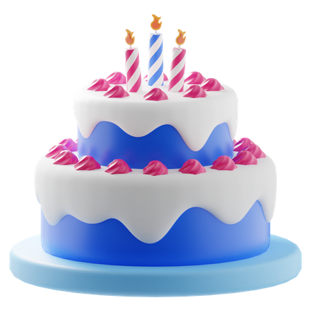 Bolo de aniversário 3D Icon