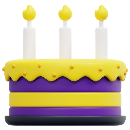 Bolo de aniversário  3D Icon