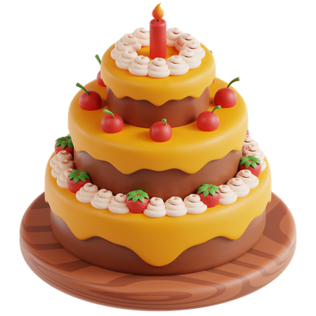 Bolo de aniversário  3D Icon