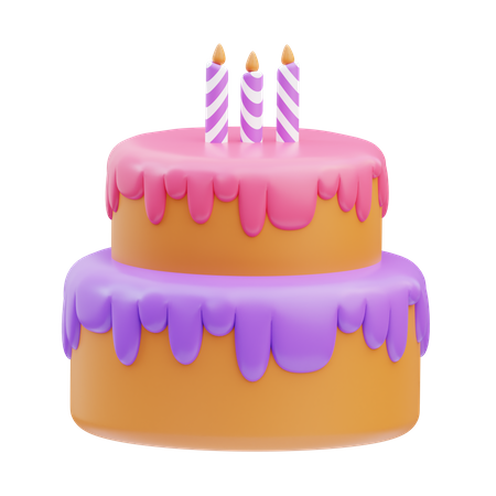 Bolo de aniversário  3D Icon