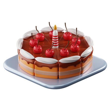 Bolo de aniversário  3D Icon