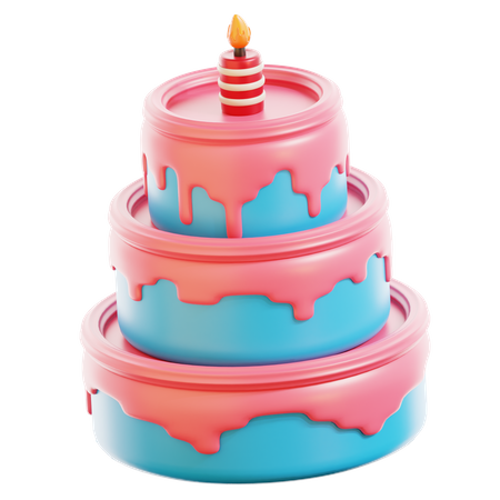 Bolo de aniversário  3D Icon