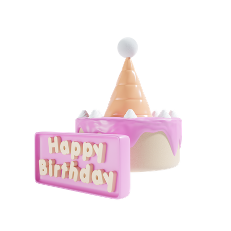 Bolo de aniversário  3D Icon