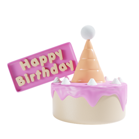 Bolo de aniversário  3D Icon