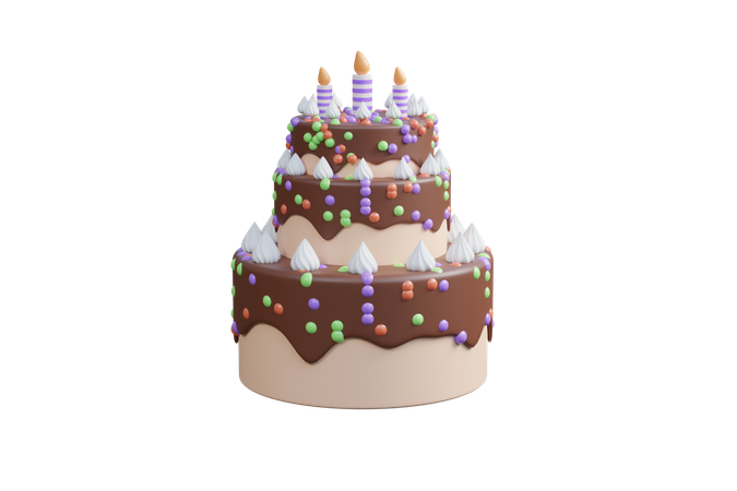 Bolo de aniversário  3D Icon