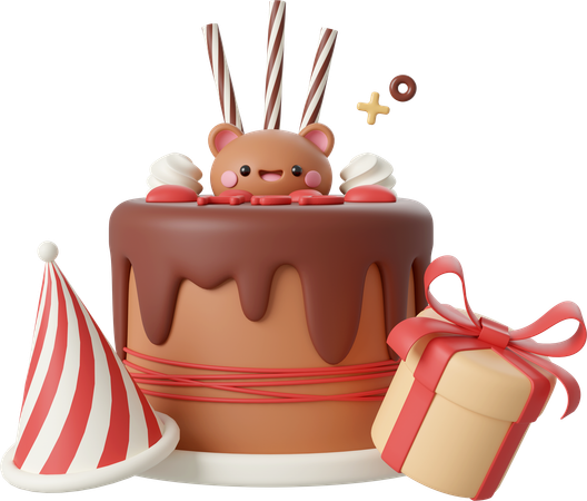 Bolo de aniversário  3D Icon
