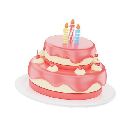 Bolo de aniversário  3D Icon