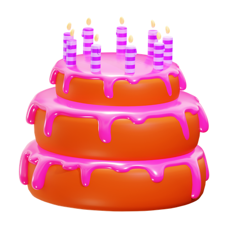 Bolo de aniversário  3D Icon