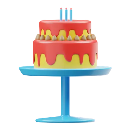 Bolo de aniversário  3D Illustration