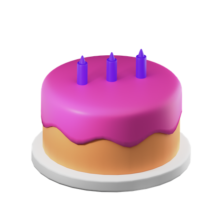 Bolo de aniversário  3D Illustration