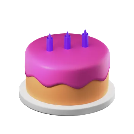 Bolo de aniversário  3D Illustration