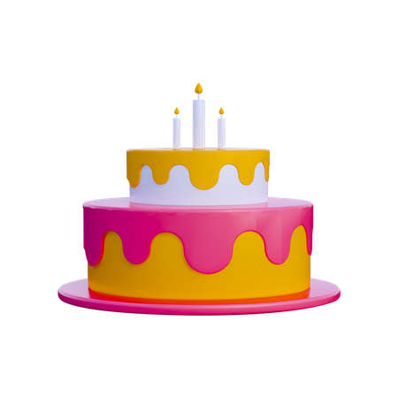 Bolo de aniversário  3D Icon