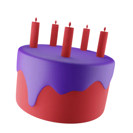 Bolo de aniversário  3D Icon