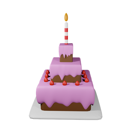 Bolo de aniversário  3D Icon