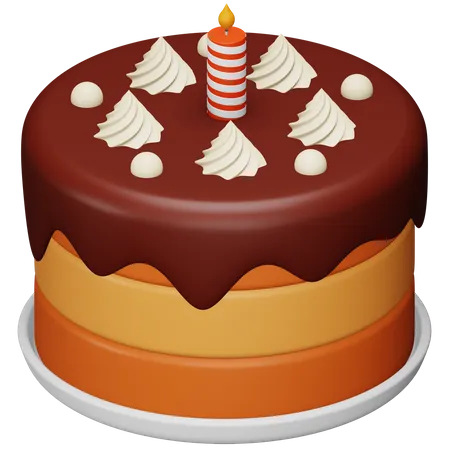 Bolo de aniversário  3D Icon