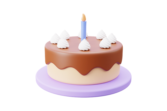 Bolo de aniversário  3D Icon