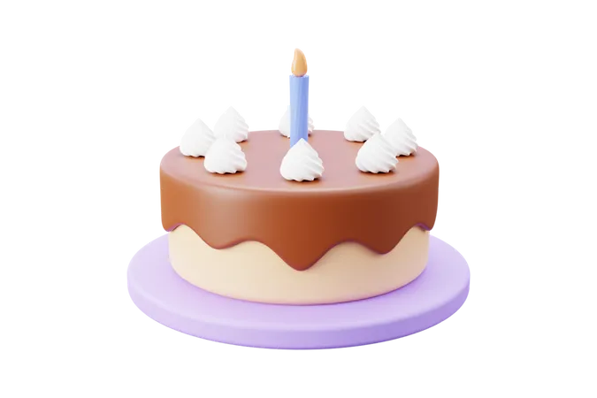 Bolo de aniversário  3D Icon