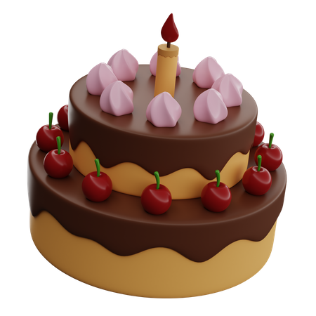 Bolo de aniversário  3D Icon