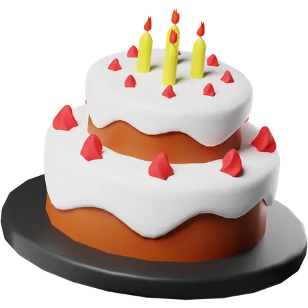 Bolo de aniversário  3D Icon