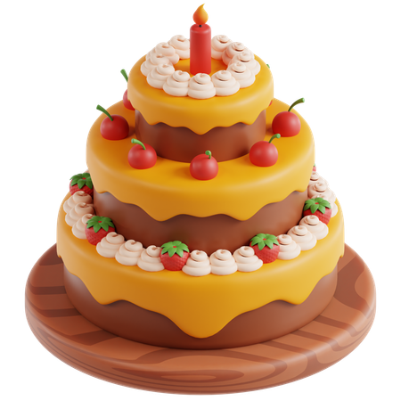 Bolo de aniversário  3D Icon