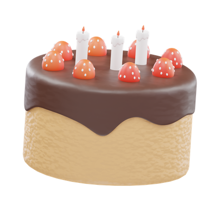 Bolo de aniversário  3D Icon