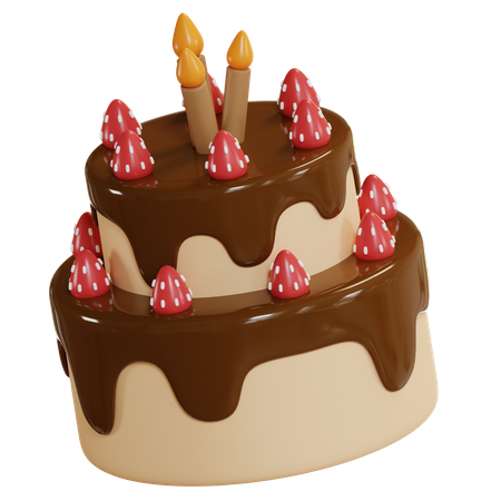 Bolo de aniversário  3D Icon