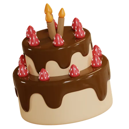 Bolo de aniversário  3D Icon