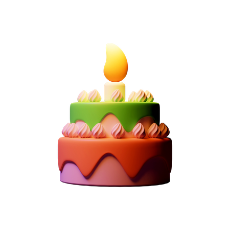 Bolo de aniversário  3D Icon