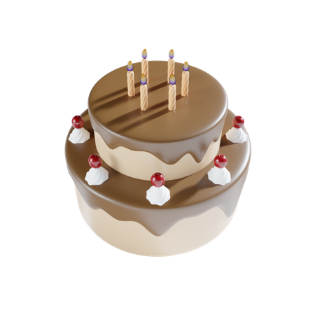 Bolo de aniversário  3D Icon