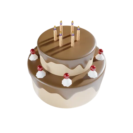 Bolo de aniversário  3D Icon