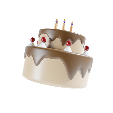 Bolo de aniversário  3D Icon