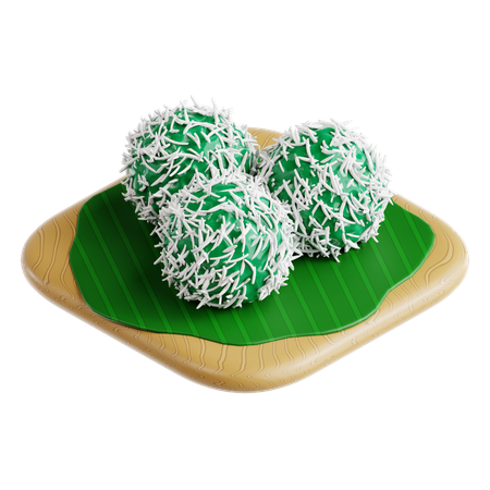 Bolo De Arroz Pegajoso (Klepon)  3D Icon