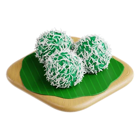 Bolo De Arroz Pegajoso (Klepon)  3D Icon