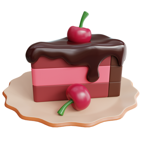 Bolo de cereja  3D Icon