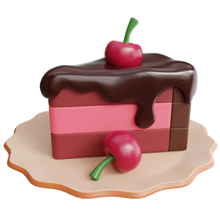 Bolo de cereja  3D Icon