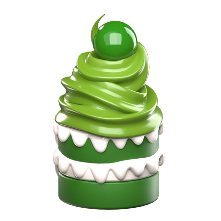 Bolo de chá verde  3D Icon