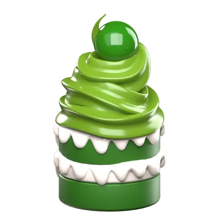 Bolo de chá verde  3D Icon