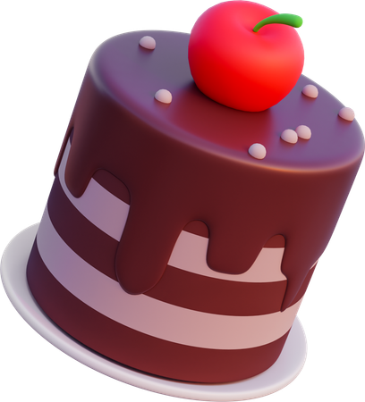 Bolo de chocolate com cereja  3D Icon