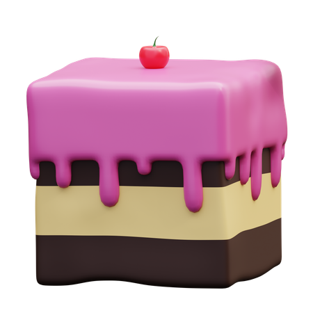 Bolo de chocolate com cobertura  Ícone 3D