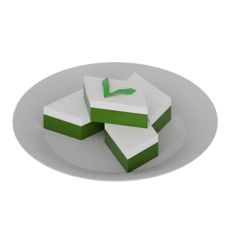 Bolo Pandan Talam de comida indonésia  3D Icon